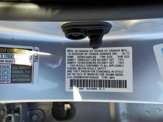 2HKRM3H54FH536202 - 2015 HONDA CR-V EX SILVER photo 13