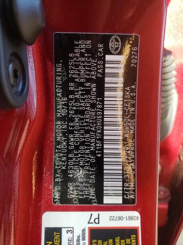 4T1BF1FK0HU697871 - 2017 TOYOTA CAMRY LE RED photo 12