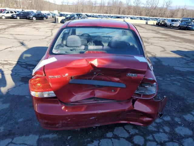 KL1TD56636B562909 - 2006 CHEVROLET AVEO BASE RED photo 6