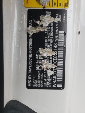 WBAKG7C51CE803148 - 2012 BMW 335I I WHITE photo 12