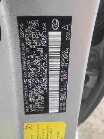 JTHBA30G665175366 - 2006 LEXUS ES 330 SILVER photo 12