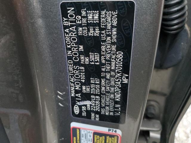 KNDJP3A57K7010580 - 2019 KIA SOUL + GRAY photo 12