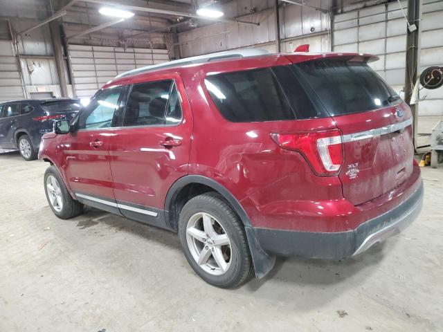 1FM5K8D8XHGA93364 - 2017 FORD EXPLORER XLT MAROON photo 2