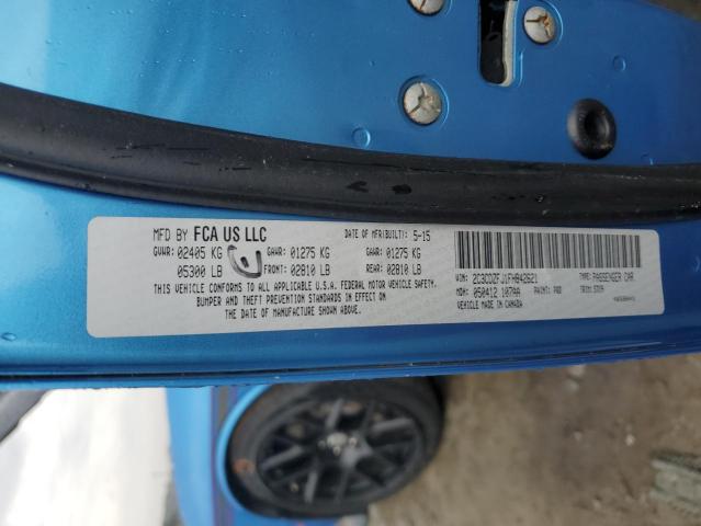 2C3CDZFJ1FH842621 - 2015 DODGE CHALLENGER R/T SCAT PACK BLUE photo 12