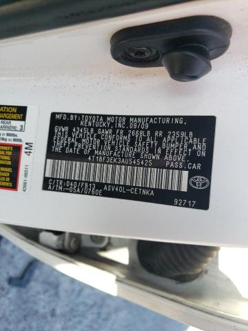 4T1BF3EK3AU545425 - 2010 TOYOTA CAMRY BASE WHITE photo 13