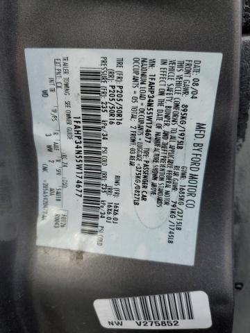 1FAHP34N55W174677 - 2005 FORD FOCUS ZX4 GRAY photo 13