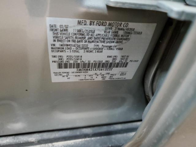 1MEHM421X7G613232 - 2007 MERCURY MONTEGO PREMIER SILVER photo 12