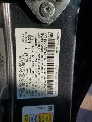 2HGFE2F59PH547673 - 2023 HONDA CIVIC SPORT BLACK photo 12