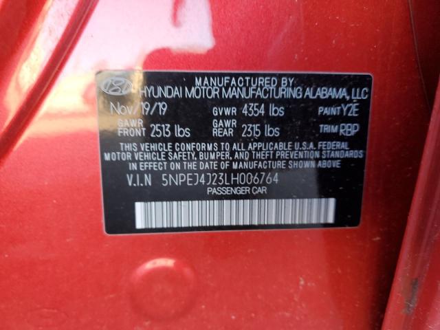 5NPEJ4J23LH006764 - 2020 HYUNDAI SONATA SEL PLUS RED photo 13