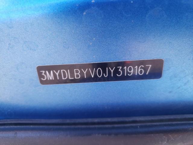 3MYDLBYV0JY319167 - 2018 TOYOTA YARIS IA BLUE photo 12