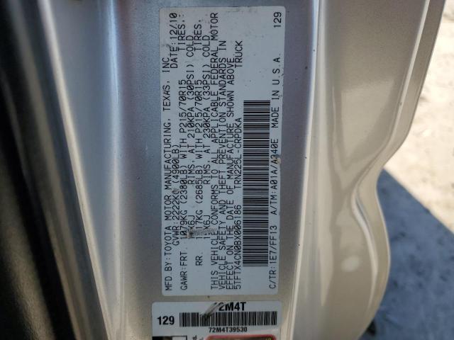 5TFTX4CN0BX006186 - 2011 TOYOTA TACOMA ACCESS CAB Күміс фото 12