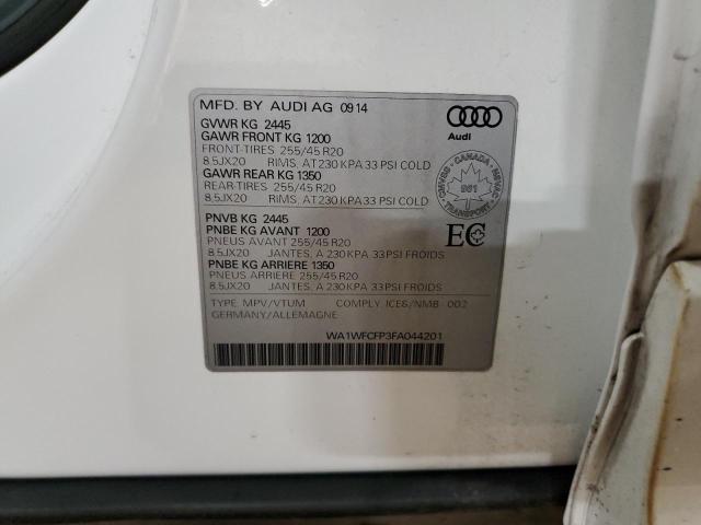 WA1WFCFP3FA044201 - 2015 AUDI Q5 PRESTIGE 白色 照片 12