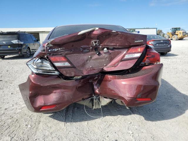 19XFB2F9XFE105490 - 2015 HONDA CIVIC EXL მუქწითელი ფოტო 6