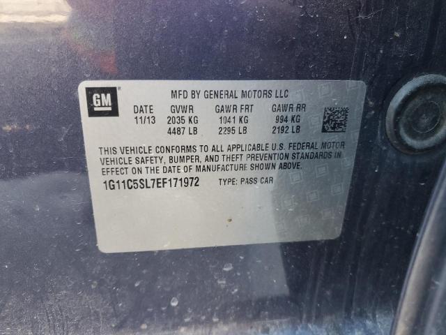 1G11C5SL7EF171972 - 2014 CHEVROLET MALIBU 1LT BLUE photo 13