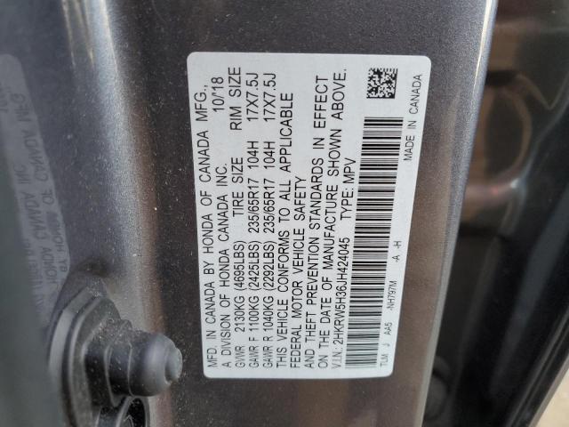 2HKRW5H36JH424045 - 2018 HONDA CR-V LX GRAY photo 14