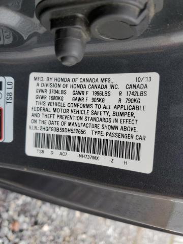 2HGFG3B59DH532656 - 2013 HONDA CIVIC LX GRAY photo 13