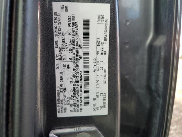 1FMCU9GX3DUB68251 - 2013 FORD ESCAPE SE GRAY photo 12