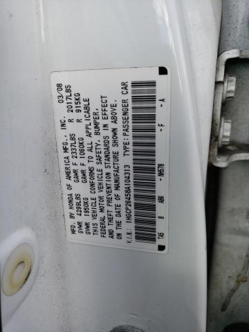 1HGCP26458A104313 - 2008 HONDA ACCORD LXP WHITE photo 12