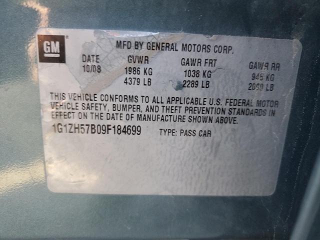 1G1ZH57B09F184699 - 2009 CHEVROLET MALIBU 1LT Yaşıl foto 13