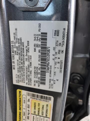 1FA6P0G7XE5393871 - 2014 FORD FUSION S GRAY photo 12