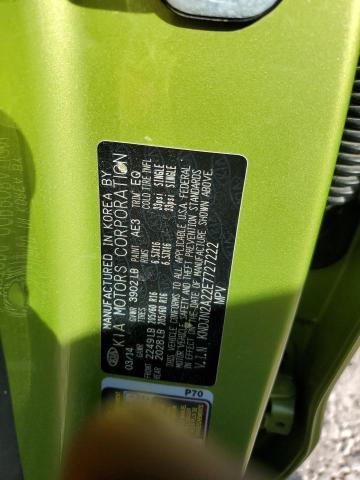 KNDJN2A22E7727222 - 2014 KIA SOUL GREEN photo 13