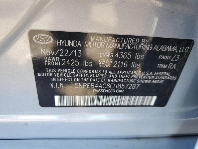 5NPEB4AC8EH857287 - 2014 HYUNDAI SONATA GLS BLUE photo 12