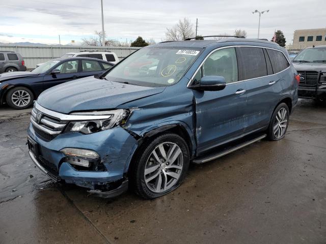 5FNYF6H03HB015758 - 2017 HONDA PILOT ELITE BLUE photo 1