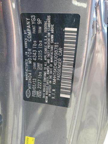 KMHHT6KD4DU098781 - 2013 HYUNDAI GENESIS CO 2.0T BURN photo 12