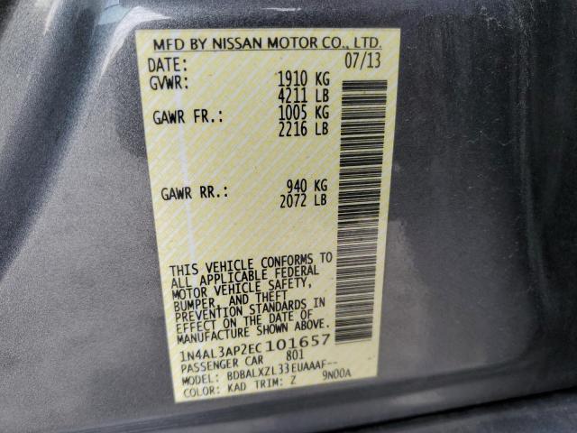 1N4AL3AP2EC101657 - 2014 NISSAN ALTIMA 2.5 SILVER photo 12