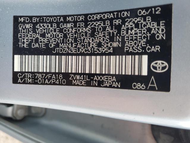 JTDZN3EU9C3153954 - 2012 TOYOTA PRIUS V BLUE photo 12