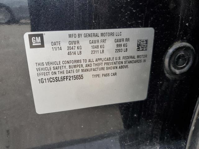 1G11C5SL6FF215655 - 2015 CHEVROLET MALIBU 1LT Қара фото 12