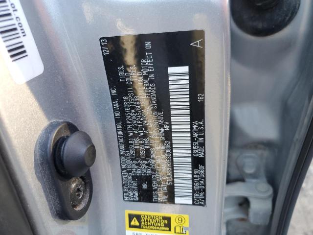 5TDJKRFH2ES008962 - 2014 TOYOTA HIGHLANDER XLE Gümüş foto 13