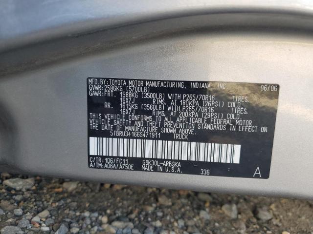 5TBRU34166S471911 - 2006 TOYOTA TUNDRA ACCESS CAB SR5 SILVER photo 13
