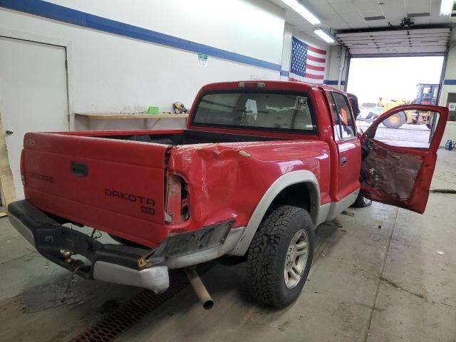 1D7HL48N34S565263 - 2004 DODGE DAKOTA QUAD SLT RED photo 3