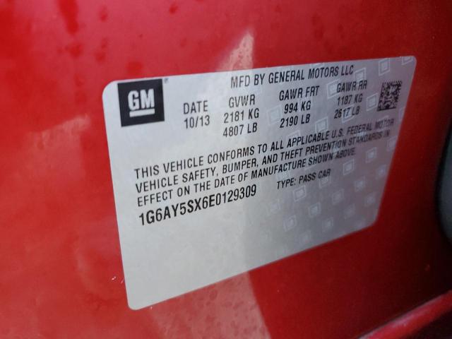 1G6AY5SX6E0129309 - 2014 CADILLAC CTS PERFORMANCE COLLECTION Bordeaux Foto 12