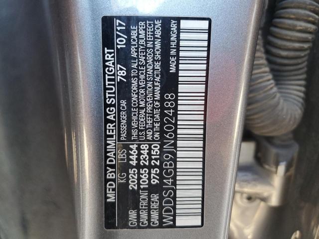 WDDSJ4GB9JN602488 - 2018 MERCEDES-BENZ CLA 250 4MATIC GRAY photo 12