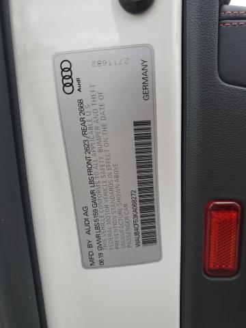 WAUB4CF53KA068272 - 2019 AUDI S5 PREMIUM PLUS თეთრი ფოტო 12