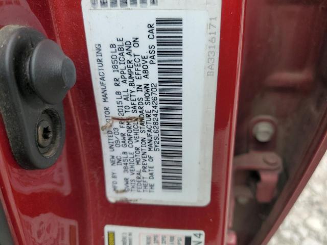 5Y2SL62824Z426702 - 2004 PONTIAC VIBE RED photo 12