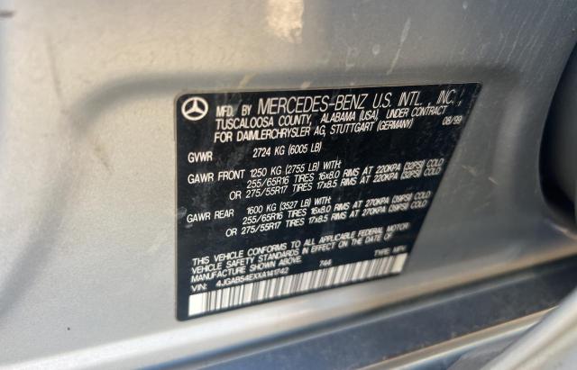 4JGAB54EXXA141742 - 1999 MERCEDES-BENZ ML 320 SILVER photo 10