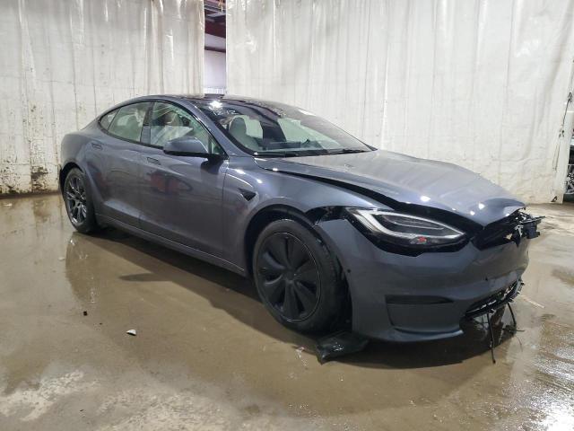 5YJSA1E57MF429465 - 2021 TESLA MODEL S GRAY photo 4