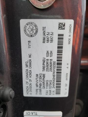 2HKRW2H87KH102350 - 2019 HONDA CR-V EXL GRAY photo 13