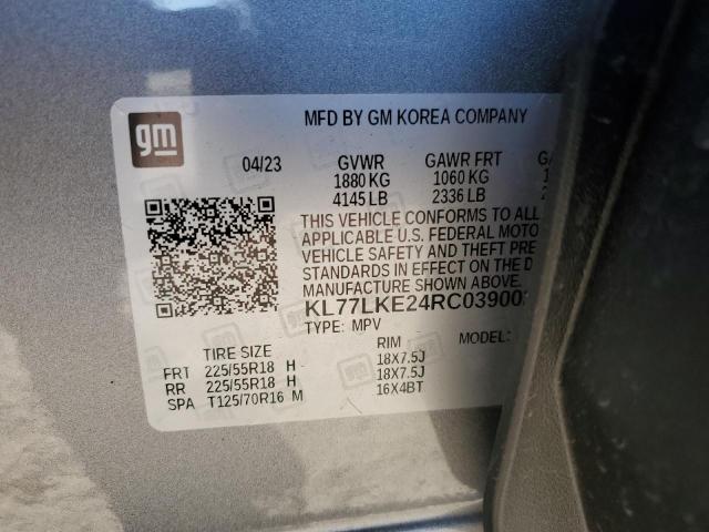 KL77LKE24RC039002 - 2024 CHEVROLET TRAX ACTIV GRAY photo 13