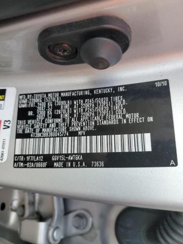 4T3BK3BB3BU045774 - 2011 TOYOTA VENZA SILVER photo 14