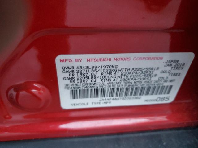 JA4AP4AW7GZ023382 - 2016 MITSUBISHI OUTLANDER SEL RED photo 13