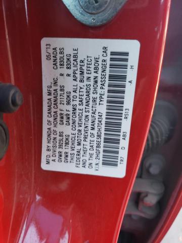 2HGFB6E58DH704347 - 2013 HONDA CIVIC SI RED photo 12