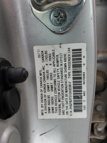 2HGFB2F51CH303812 - 2012 HONDA CIVIC LX SILVER photo 12