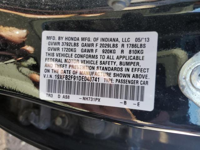 19XFB2F91DE048741 - 2013 HONDA CIVIC EXL 黑色 照片 13