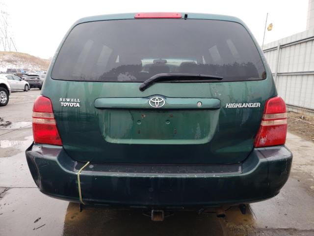 JTEGD21A530070387 - 2003 TOYOTA HIGHLANDER GREEN photo 6