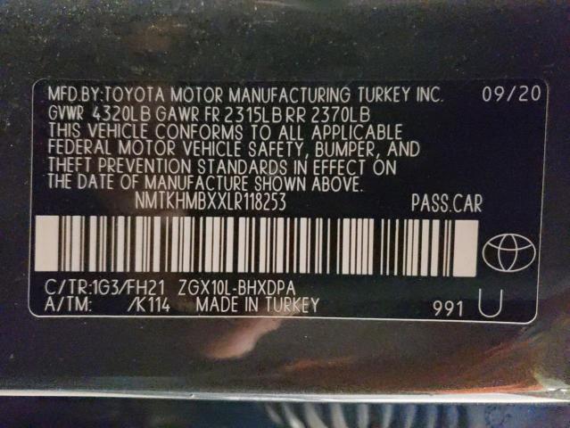 NMTKHMBXXLR118253 - 2020 TOYOTA C-HR XLE GRAY photo 14