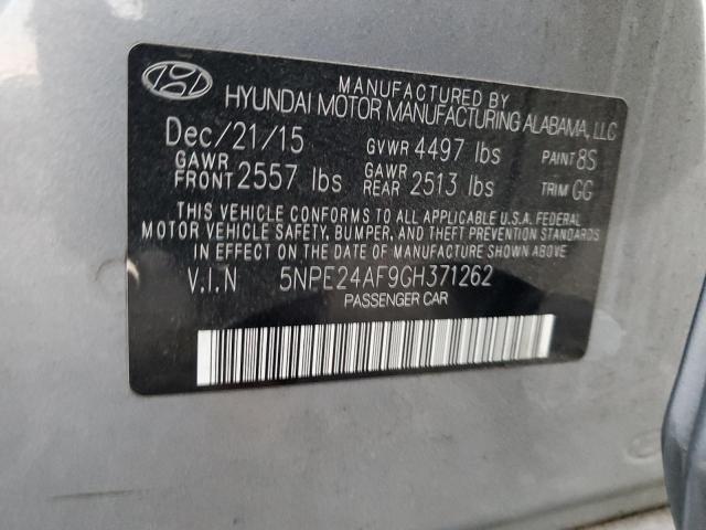 5NPE24AF9GH371262 - 2016 HYUNDAI SONATA SE BLUE photo 12